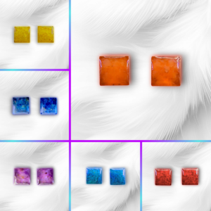 Brincos Banho de Prata | Pedra Natural | Quadrado com Tarracha | Orgonite Artesanal